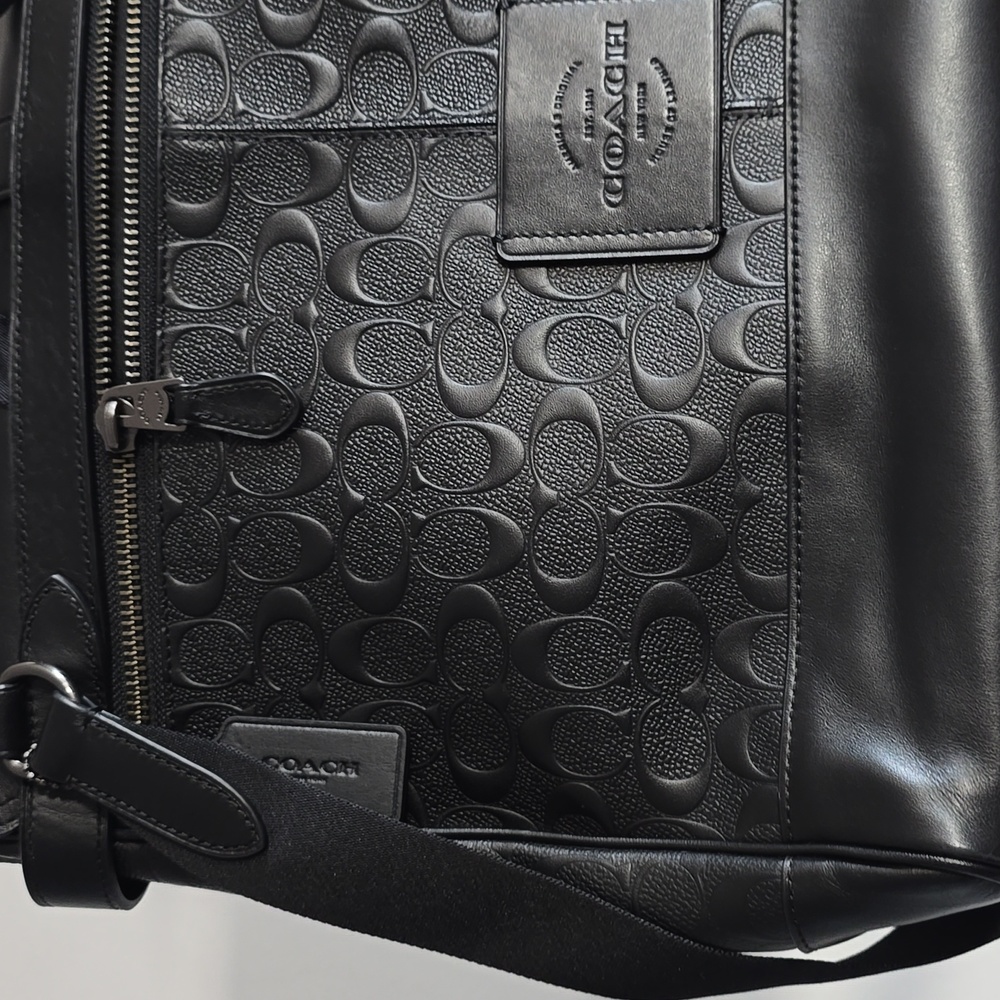 Coach Hudson Messenger Bag In Signature Black Leather - Picture 7 of 14